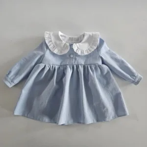 Rochita albastra cu guleras alb